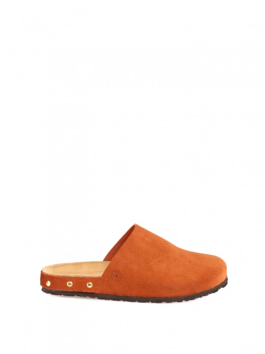 Bio suede clog with studs