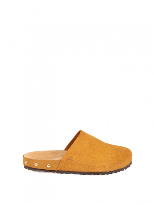 Bio suede clog with studs