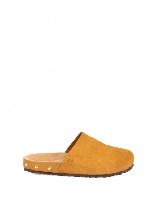 Bio suede clog with studs