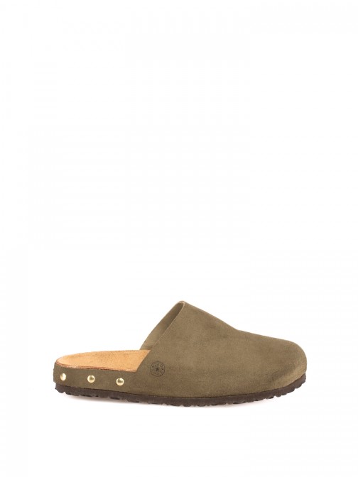 Bio suede clog with studs
