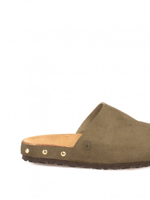 Bio suede clog with studs