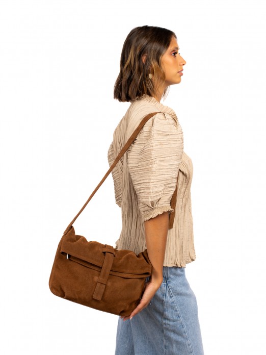 Suede shoulder bag