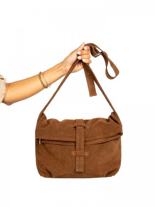 Suede shoulder bag