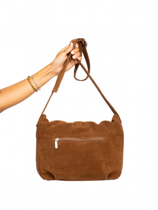 Suede shoulder bag