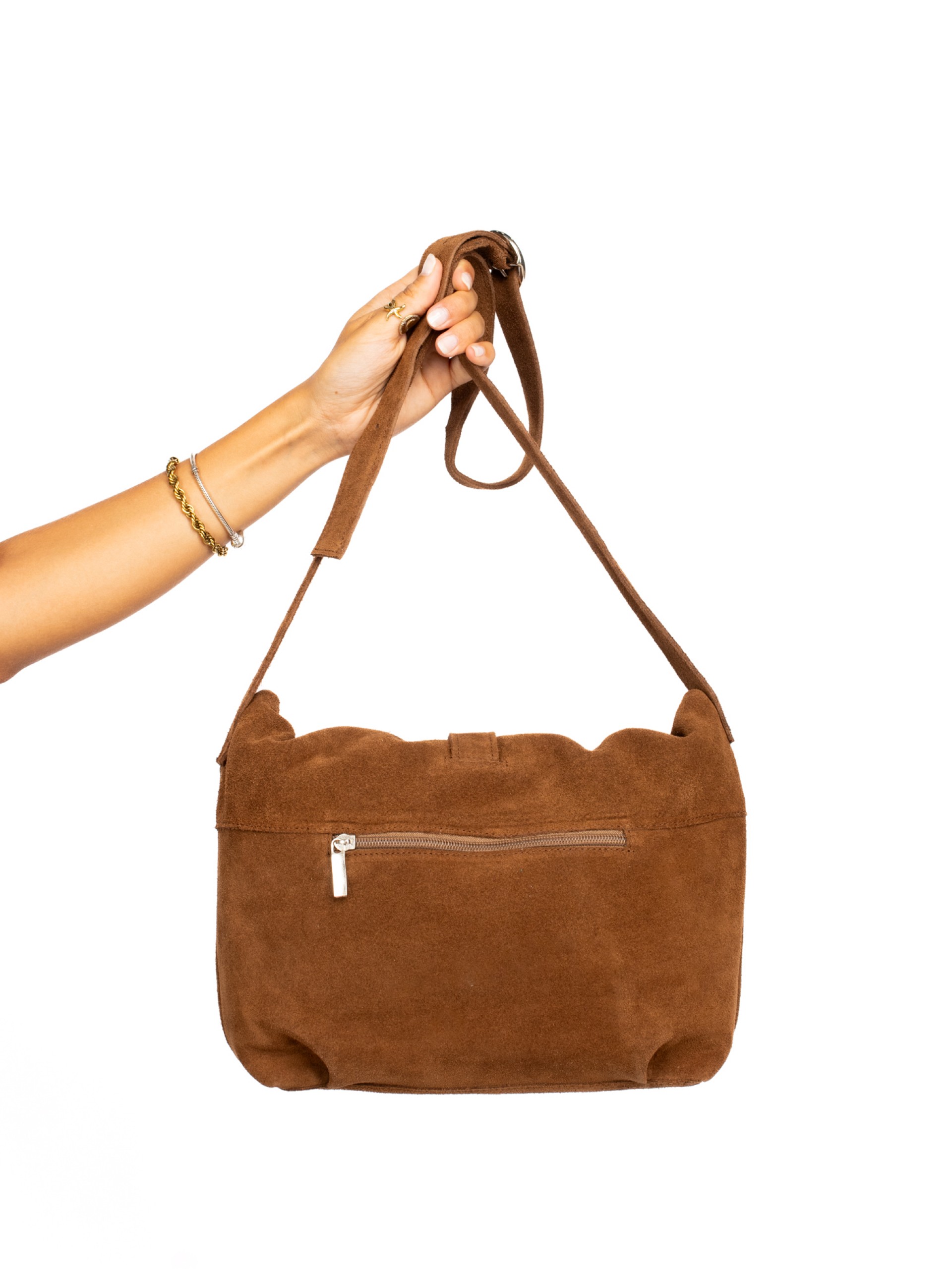 Suede shoulder bag