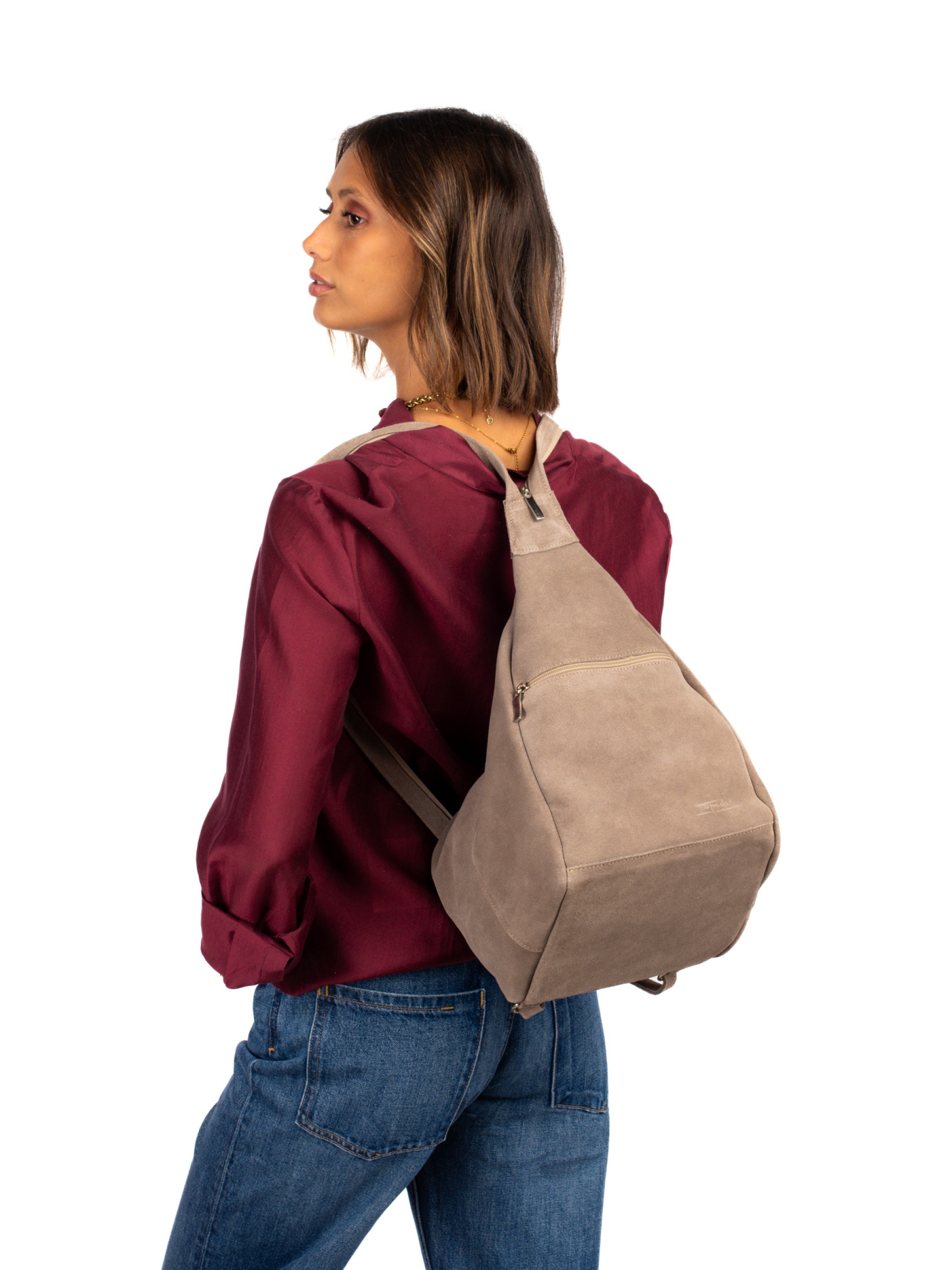 Mala 2 em 1 TapadasOmbro & Mochila em Camurça