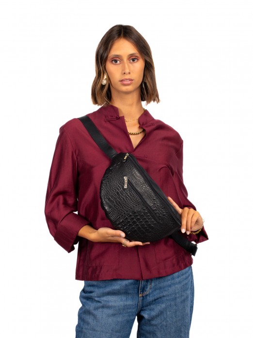 Crocodile Leather Waist Bag Crocodile Leather Waist Bag