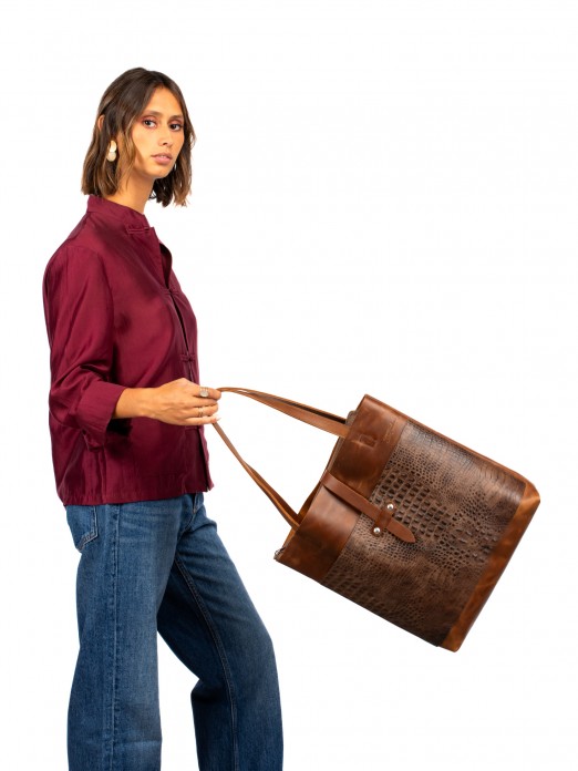 Shopper Bag in Combined Leather Shopper Bag in Combined Leather