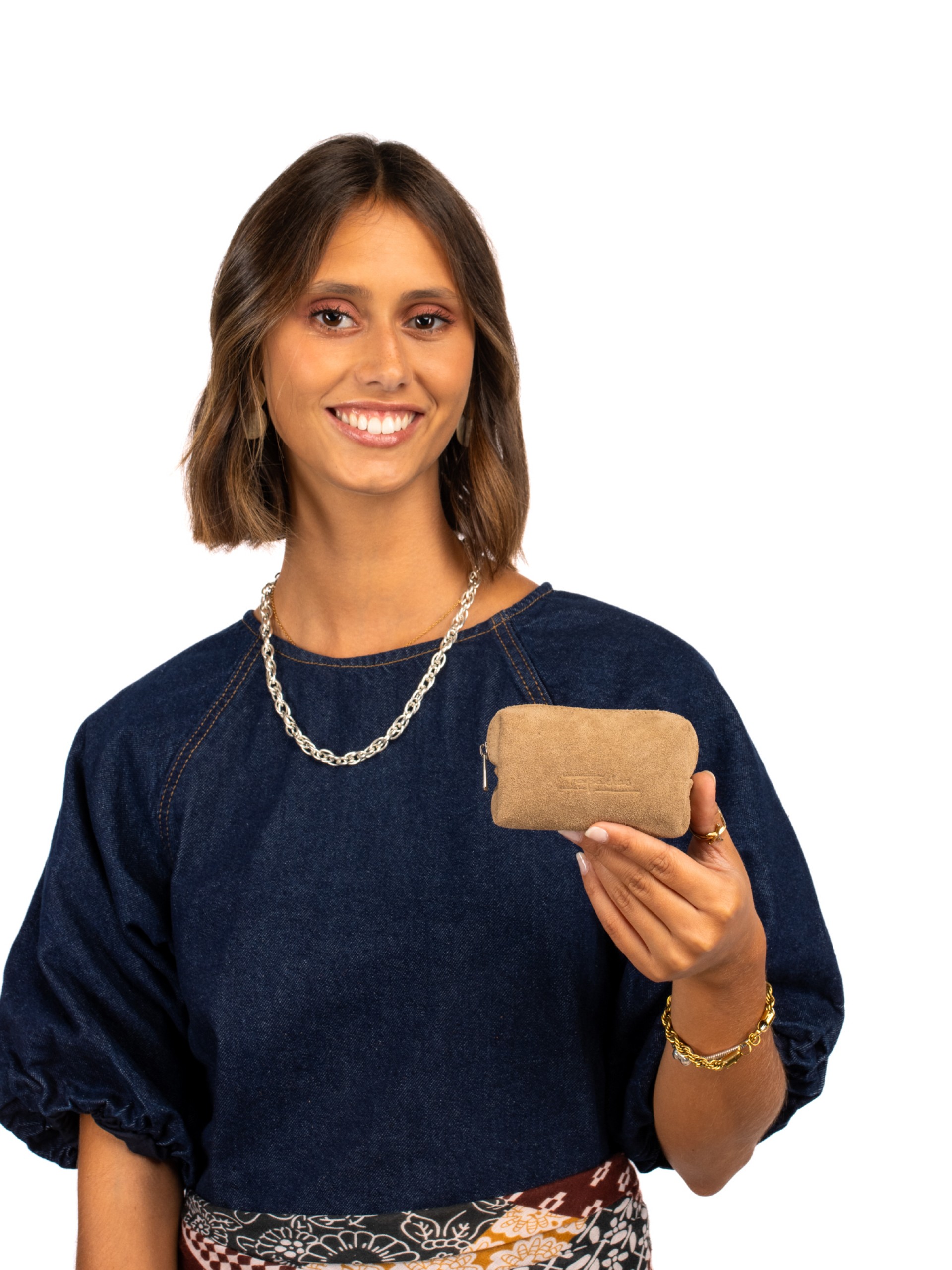 Suede coin purse