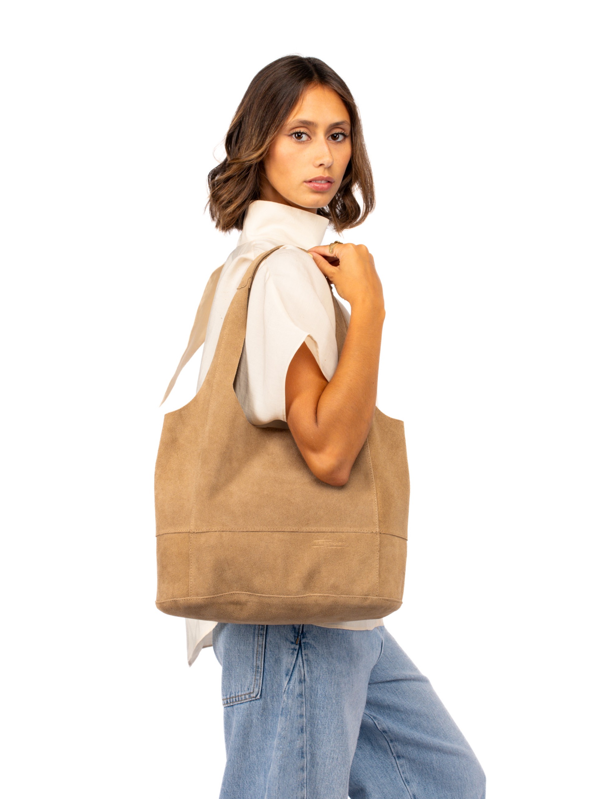 Mala Shopper em camurça