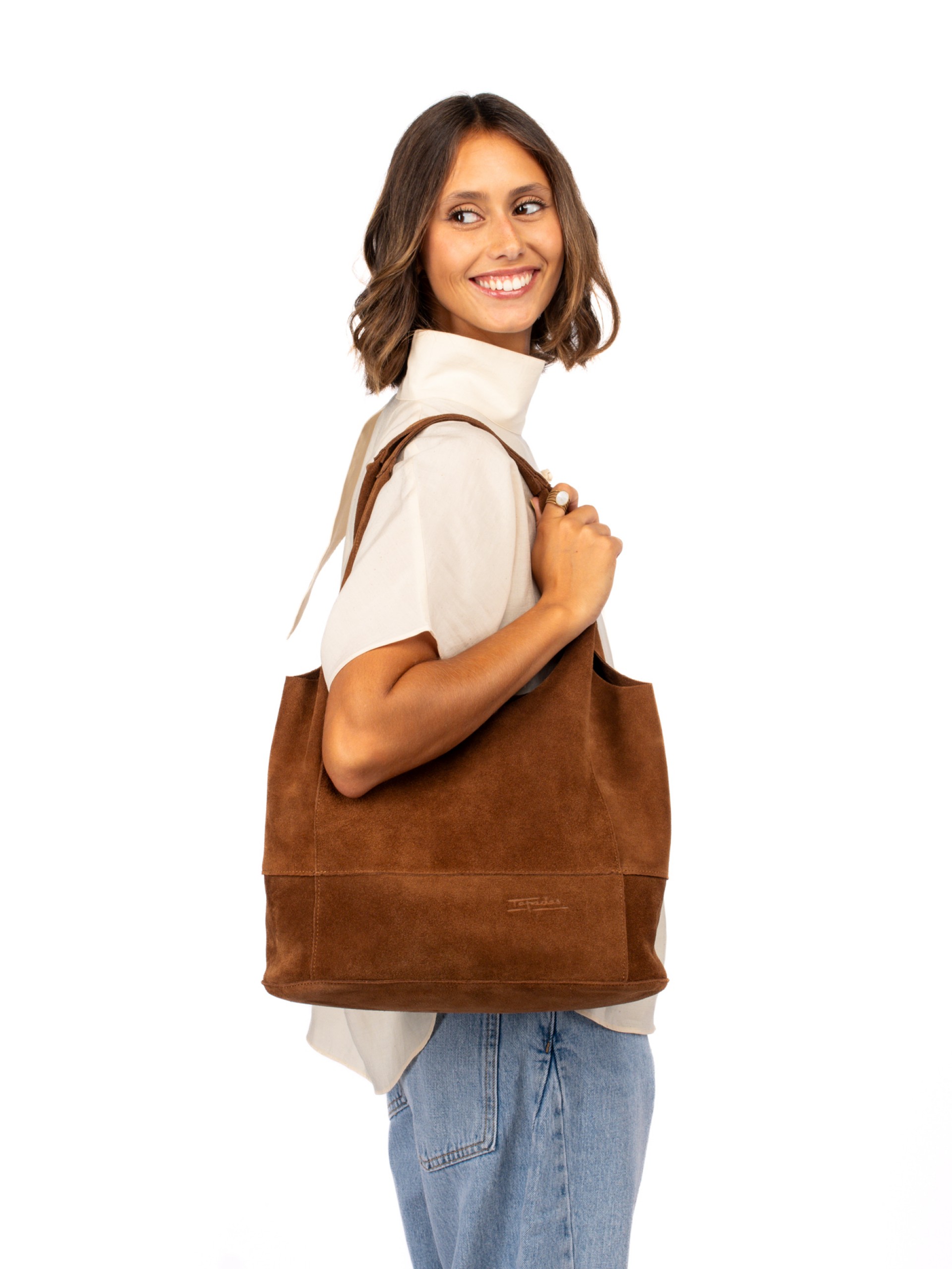 Mala Shopper em camurça