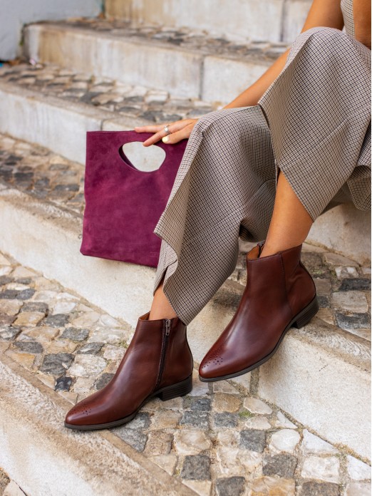 Flat Leather Ankle Boots Flat Leather Ankle Boots