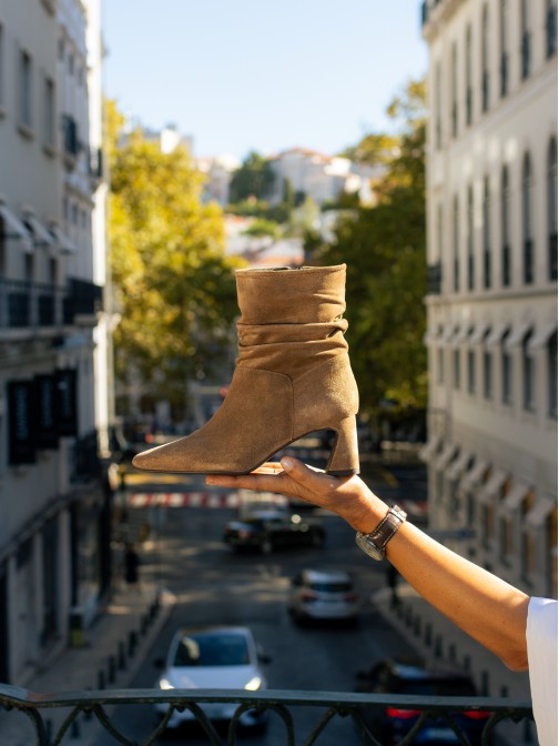 Suede Heeled Ankle Boots